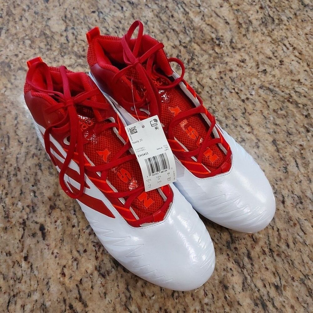 Adidas Nasty Torsion 20 Football Cleats Men's Size 13 Red/White EH3433 NEW